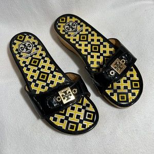 COPY - Tory Burch Wooden Platform Slides  Size 9